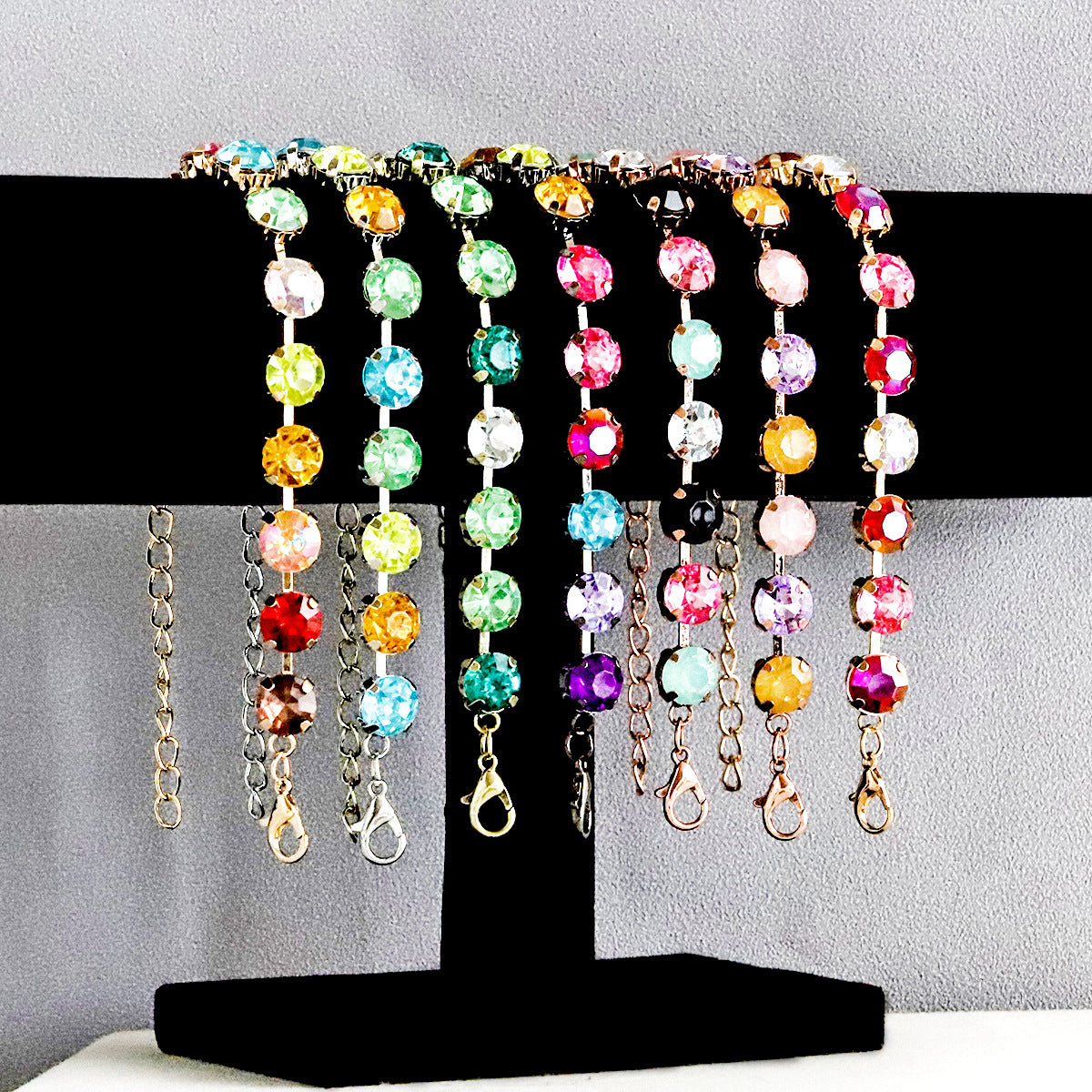 Wholesale Candy Color Inlaid Colorful Rhinestone Bracelet